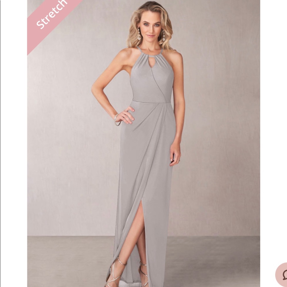 White Azazie dress (gray pic used to better show dress), size A16